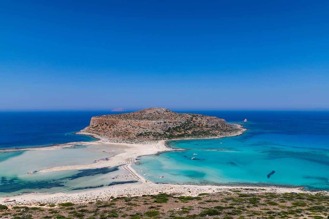 Crète — Aerial view of Balos Lagoon on the island of Crete, Greece