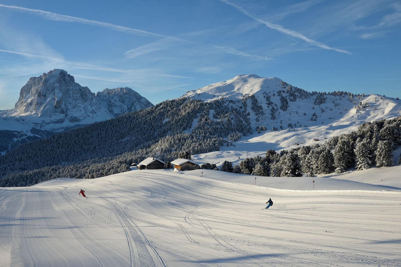 Dolomites — Groomed skirun from Seceda Val Gardena